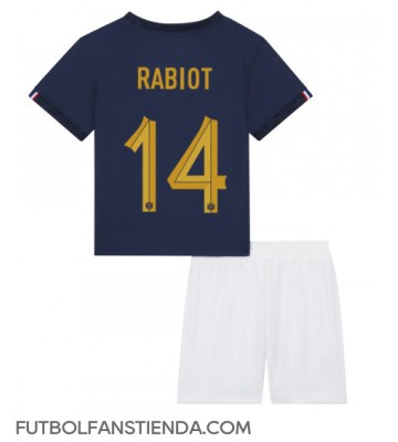 Francia Adrien Rabiot #14 Primera Equipación Niños Mundial 2022 Manga Corta (+ Pantalones cortos)